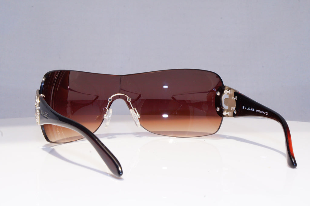 BVLGARI Womens Diamante Designer Sunglasses Brown Shield 8014-B 102/7N 18876