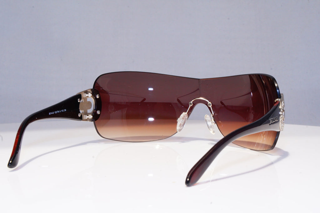 BVLGARI Womens Diamante Designer Sunglasses Brown Shield 8014-B 102/7N 18876