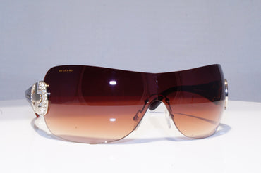 BVLGARI Womens Diamante Designer Sunglasses Brown Shield 8014-B 102/7N 18876