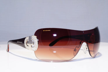 BVLGARI Womens Diamante Designer Sunglasses Brown Shield 8014-B 102/7N 18876