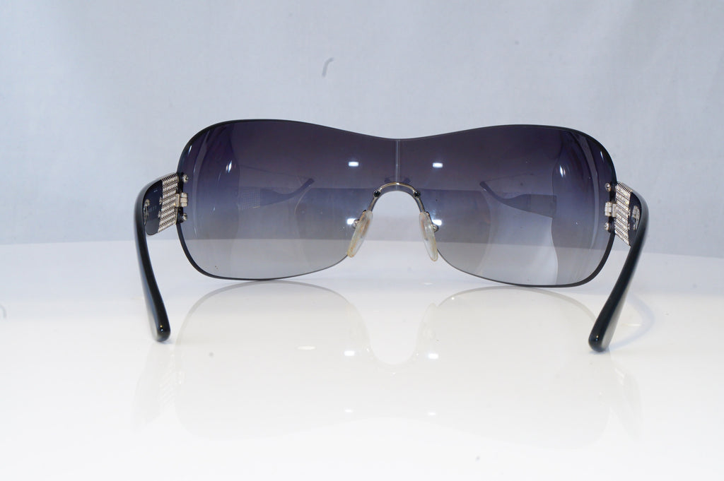 BVLGARI Womens Diamante Designer Sunglasses Black Shield 6030 102/8G 20408