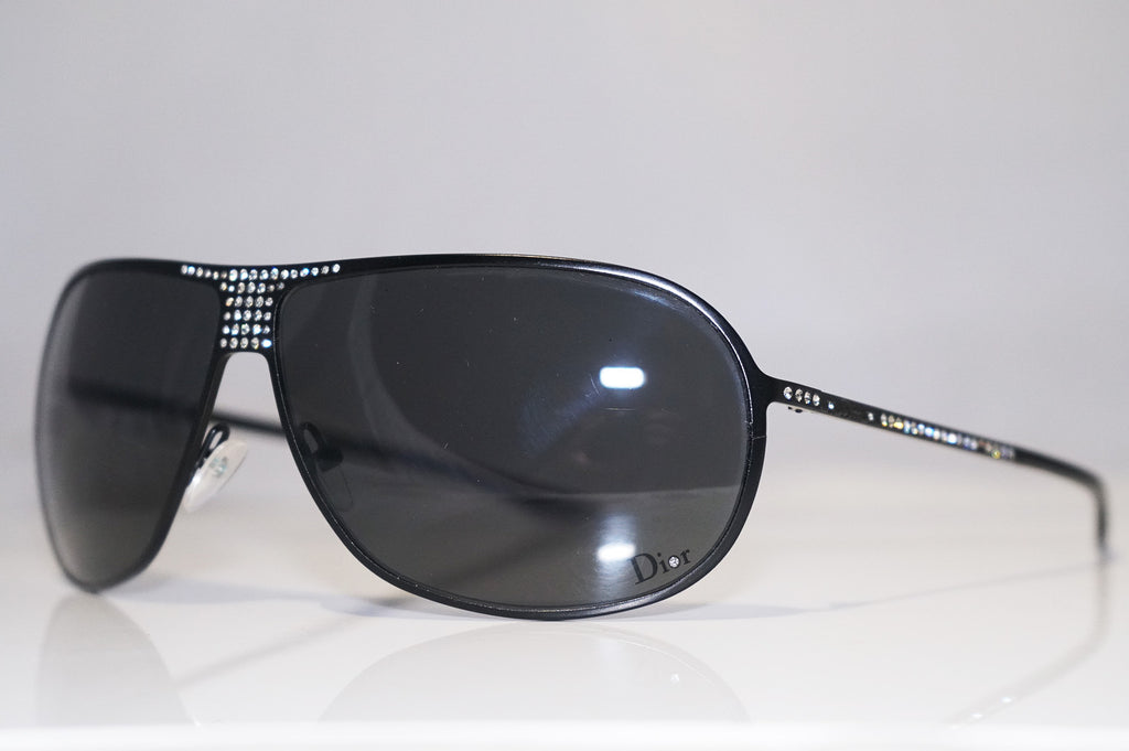 DIOR Womens Designer Crystal Sunglasses Black Aviator HARD 1 003 14966