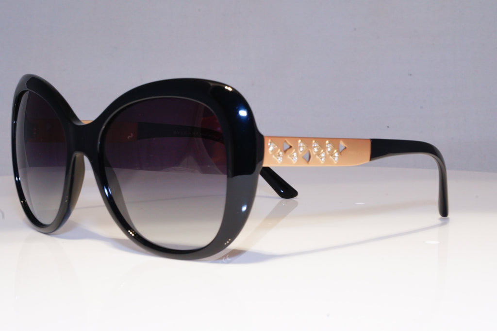 BVLGARI Womens Diamante Designer Sunglasses Black Butterfly 8199 501/8G 19576