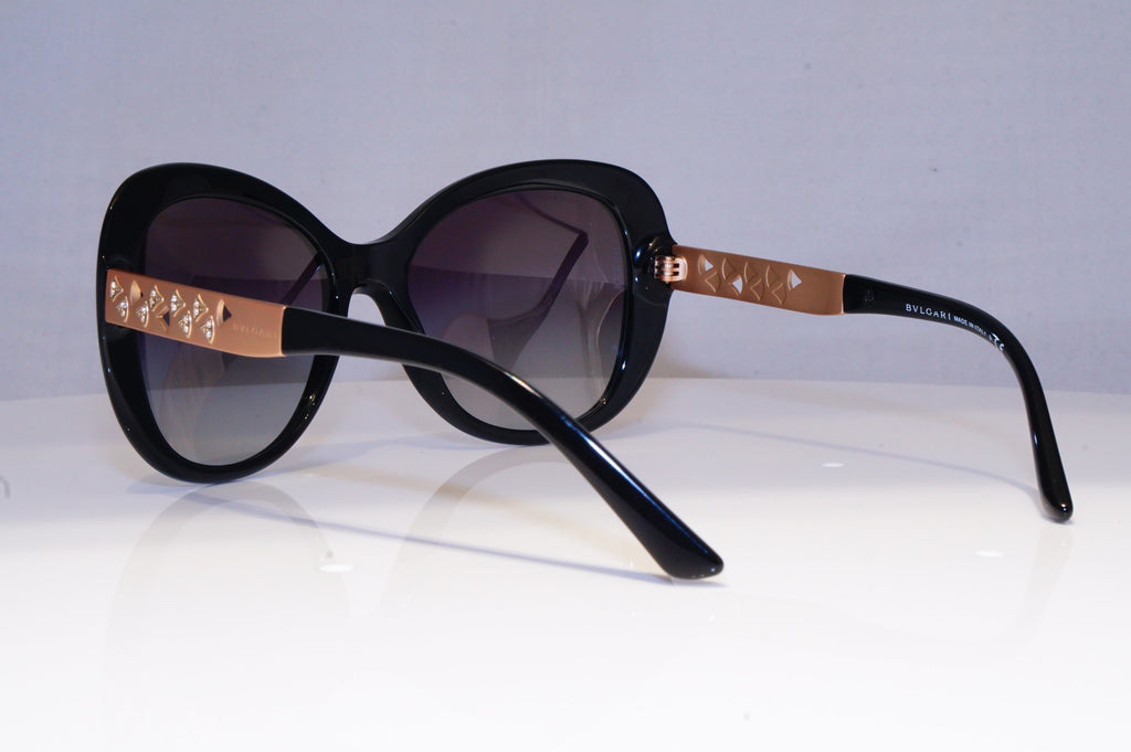 BVLGARI Womens Diamante Designer Sunglasses Black Butterfly 8199 501/8G 19576