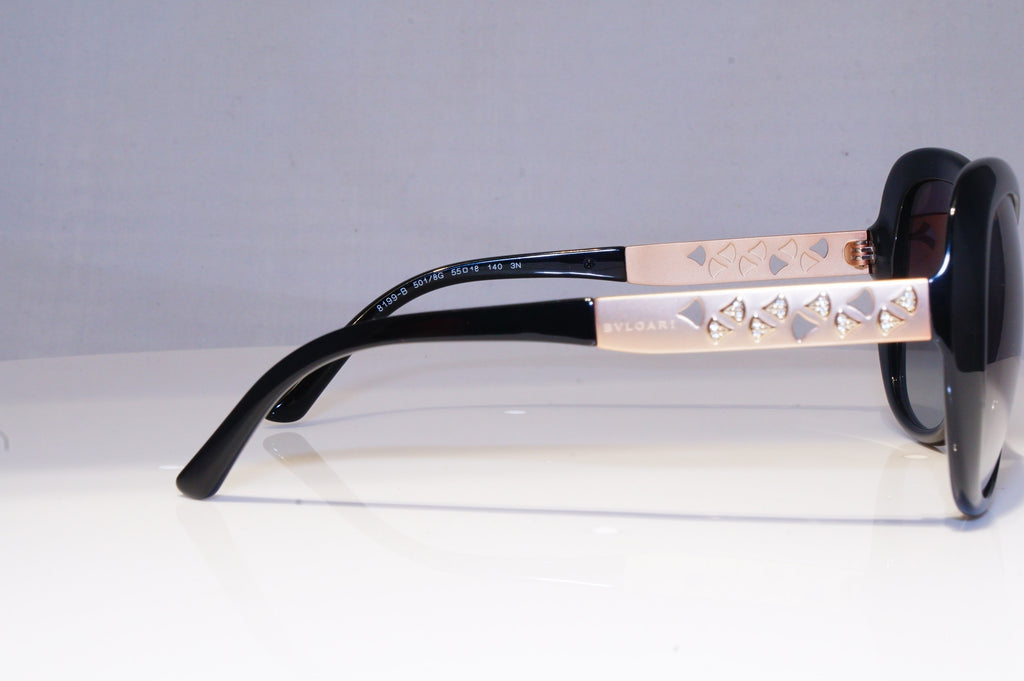 BVLGARI Womens Diamante Designer Sunglasses Black Butterfly 8199 501/8G 19576