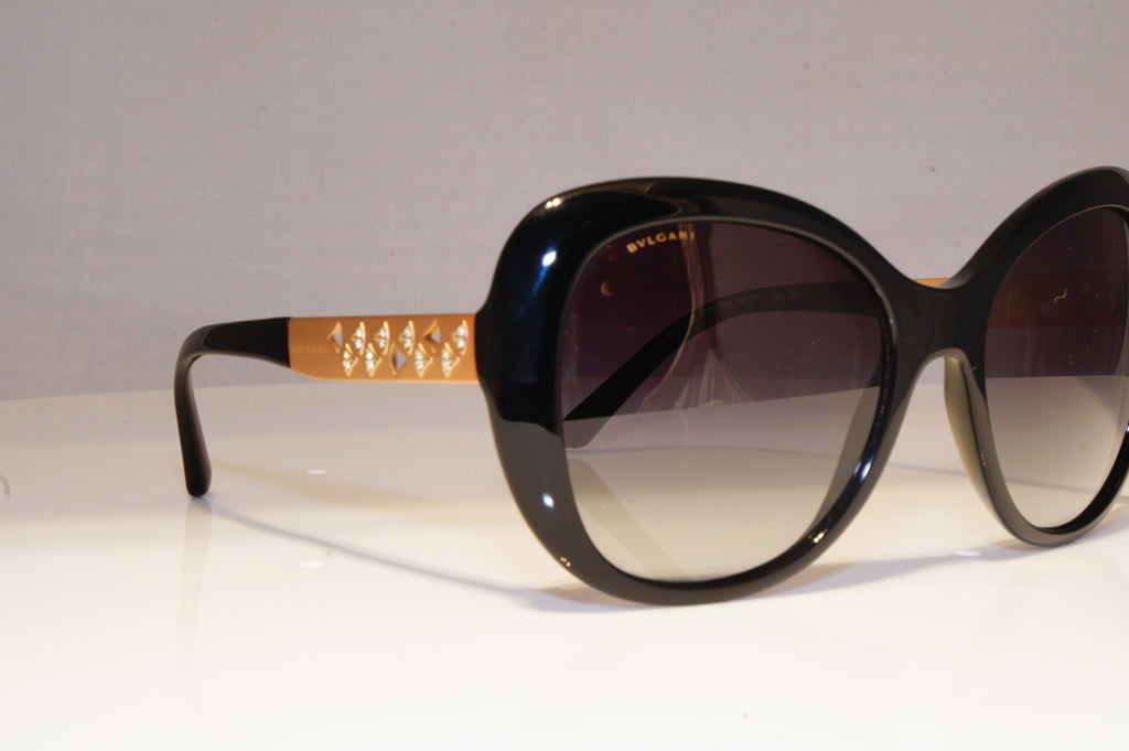 BVLGARI Womens Diamante Designer Sunglasses Black Butterfly 8199 501/8G 19576