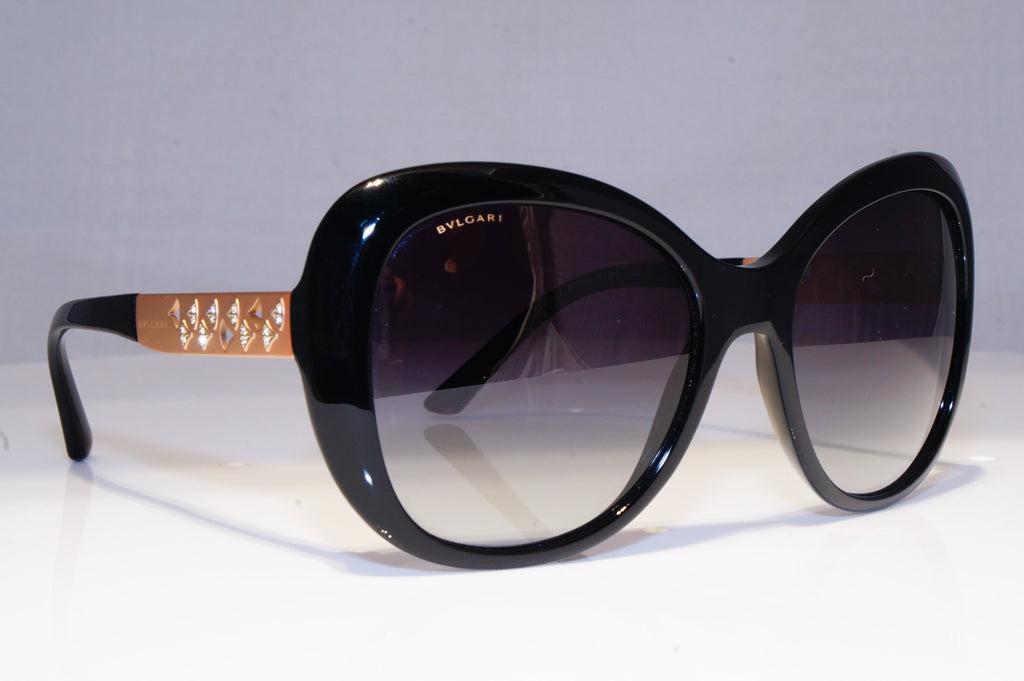 BVLGARI Womens Diamante Designer Sunglasses Black Butterfly 8199 501/8G 19576