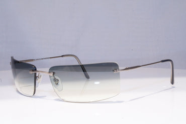BVLGARI Mens Vintage 1990 Designer Sunglasses Silver Wrap 4078 SLV 18862