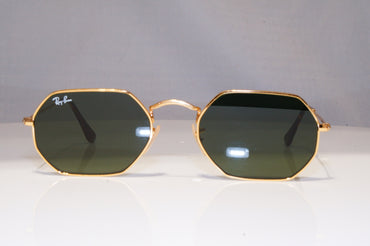 RAY-BAN Mens Womens Unisex Sunglasses Gold Rectangle HEXAGON RB 3556 - 22515