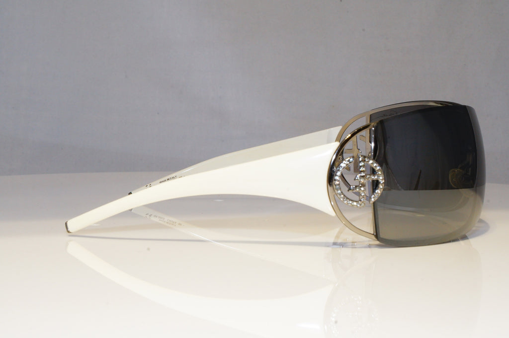 GIORGIO ARMANI Womens Diamante Designer Sunglasses White Shield GA 320 20454