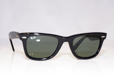RAY-BAN Mens Vintage 1990 Designer Sunglasses Black Wayfarer RB 2140 901 17800