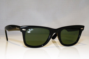 RAY-BAN Mens Vintage 1990 Designer Sunglasses Black Wayfarer RB 2140 901 17800
