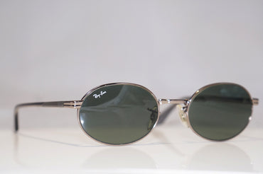RAY-BAN 1990 Vintage Mens Designer Sunglasses Silver Oval W2187 00AW 15396