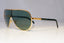 GUCCI Mens Vintage 1990 Designer Sunglasses Gold Shield PILOT GG 1650 T1R 20438