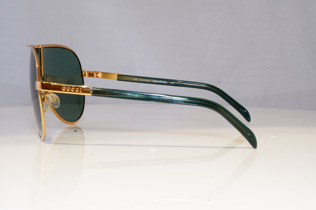GUCCI Mens Vintage 1990 Designer Sunglasses Gold Shield PILOT GG 1650 T1R 20438