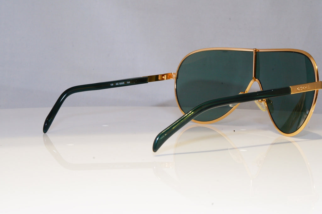 GUCCI Mens Vintage 1990 Designer Sunglasses Gold Shield PILOT GG 1650 T1R 20438