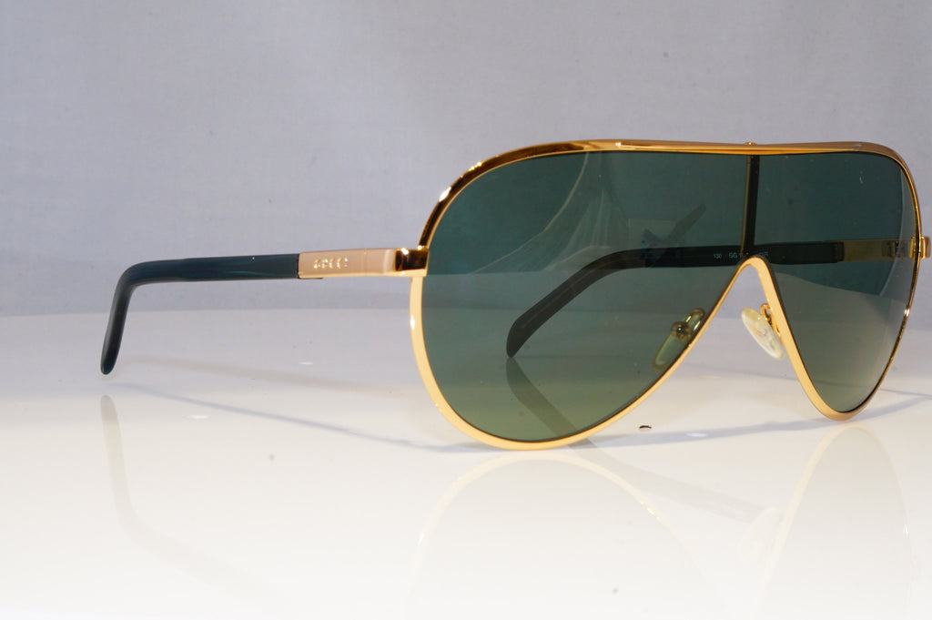 GUCCI Mens Vintage 1990 Designer Sunglasses Gold Shield PILOT GG 1650 T1R 20438