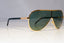 GUCCI Mens Vintage 1990 Designer Sunglasses Gold Shield PILOT GG 1650 T1R 20438