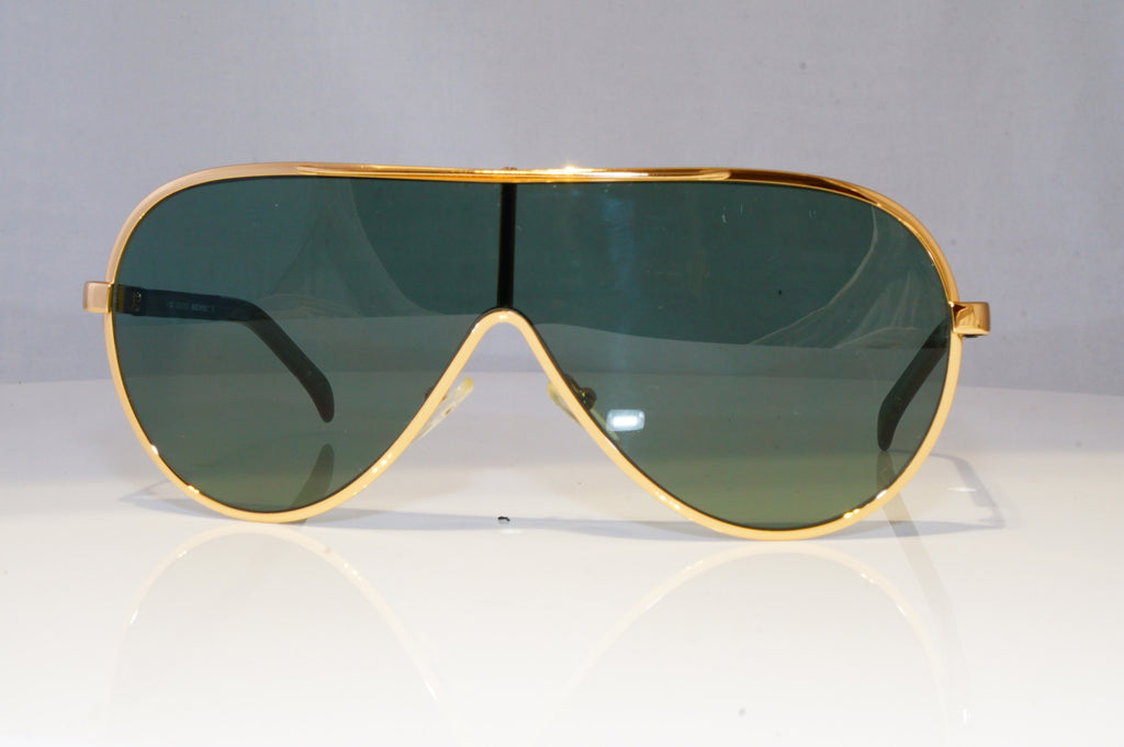 GUCCI Mens Vintage 1990 Designer Sunglasses Gold Shield PILOT GG 1650 T1R 20438