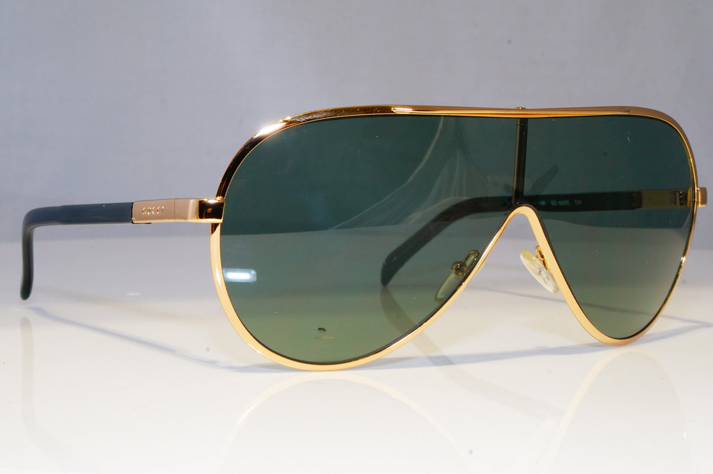 GUCCI Mens Vintage 1990 Designer Sunglasses Gold Shield PILOT GG 1650 T1R 20438