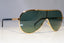 GUCCI Mens Vintage 1990 Designer Sunglasses Gold Shield PILOT GG 1650 T1R 20438