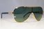 GUCCI Mens Vintage 1990 Designer Sunglasses Gold Shield PILOT GG 1650 T1R 20438
