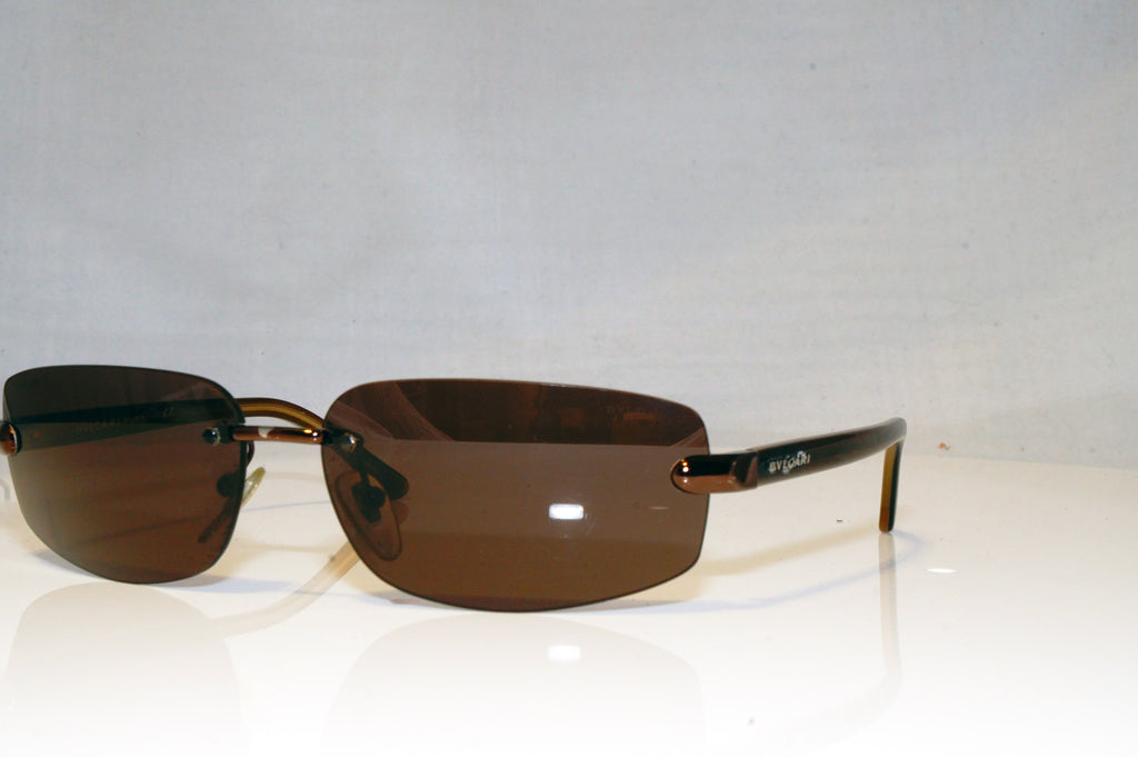 BVLGARI Mens Vintage 1990 Designer Sunglasses Brown Rectangle 5002 137/73 17785