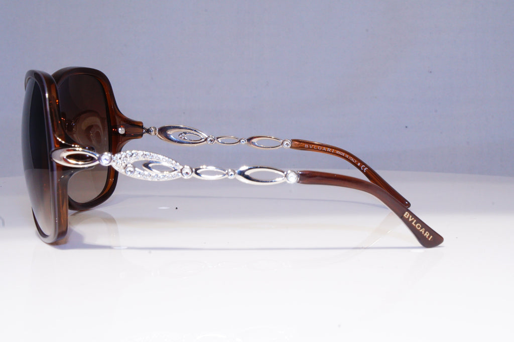 BVLGARI Womens Diamante Oversized Designer Sunglasses Brown 8036 5031/13 19550