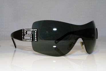 VERSACE Womens Diamante Designer Sunglasses Black Shield 2083-B 1009/87 17779
