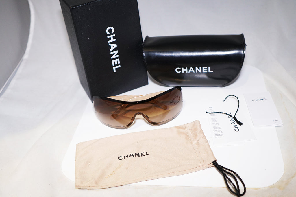 CHANEL Boxed Womens Designer Sunglasses Beige Shield 4126 C124/13 16594