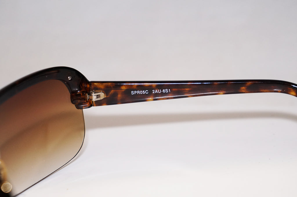 PRADA Boxed Vintage Mens Designer Sunglasses Brown Shield SPR 05C 2AU-6S1 16596