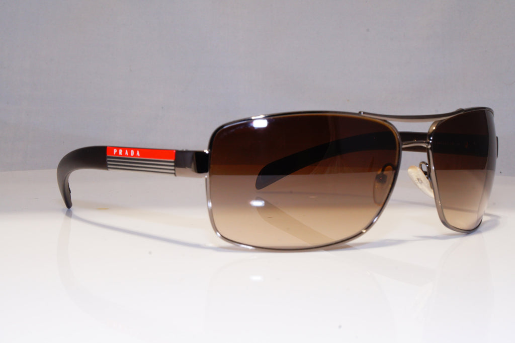PRADA Mens Designer Sunglasses Brown Rectangle SPS 54I 5AV-6S1 22310