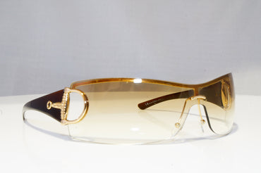 GUCCI Womens Diamante Designer Sunglasses Brown Shield GG 2712 RFVYP 18601