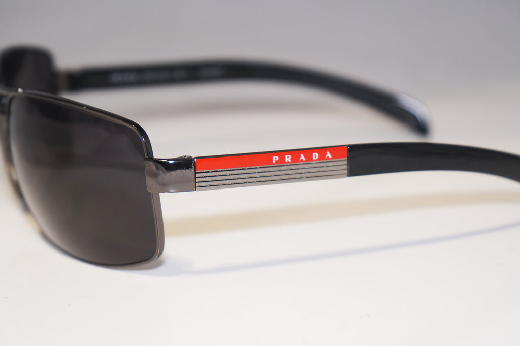 PRADA Mens Designer Sunglasses Black Rectangle SPS 54I 5AV-5Z1 15229