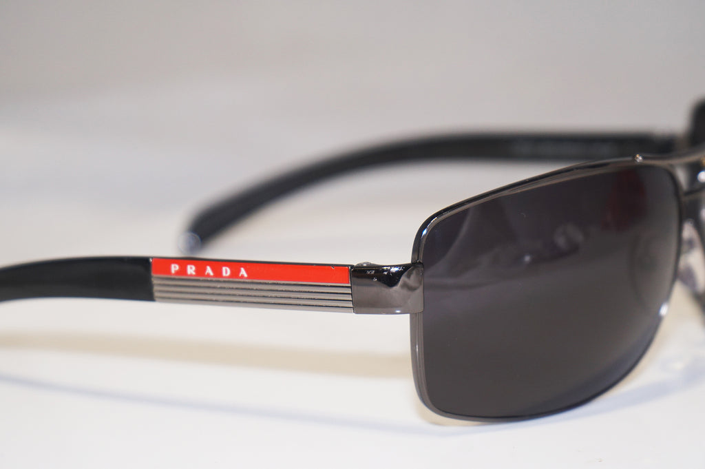 PRADA Mens Designer Sunglasses Black Rectangle SPS 54I 5AV-5Z1 15229