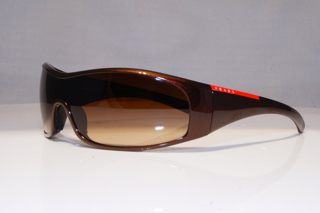 PRADA Mens Womens Designer Sunglasses Brown Shield SPS 04F 7BG-2Z1 22305
