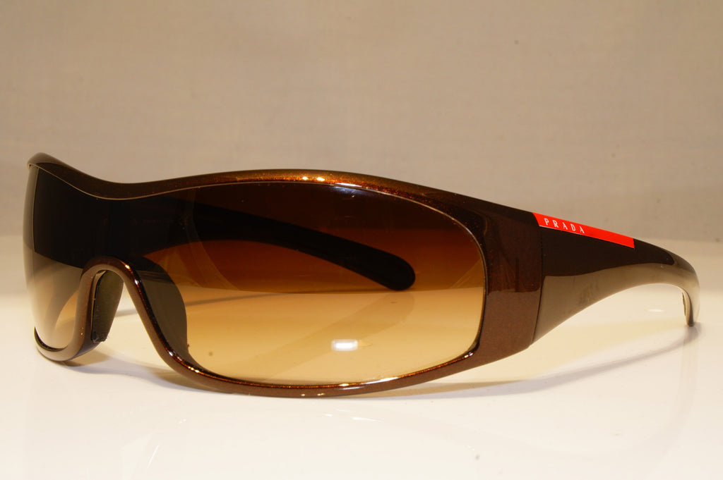 PRADA Mens Womens Designer Sunglasses Brown Shield SPS 04F 7BG-2Z1 22305