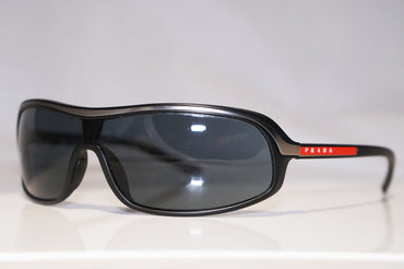 PRADA Mens Designer Sunglasses Black Shield SPS 06D 1AN-1A1 16289