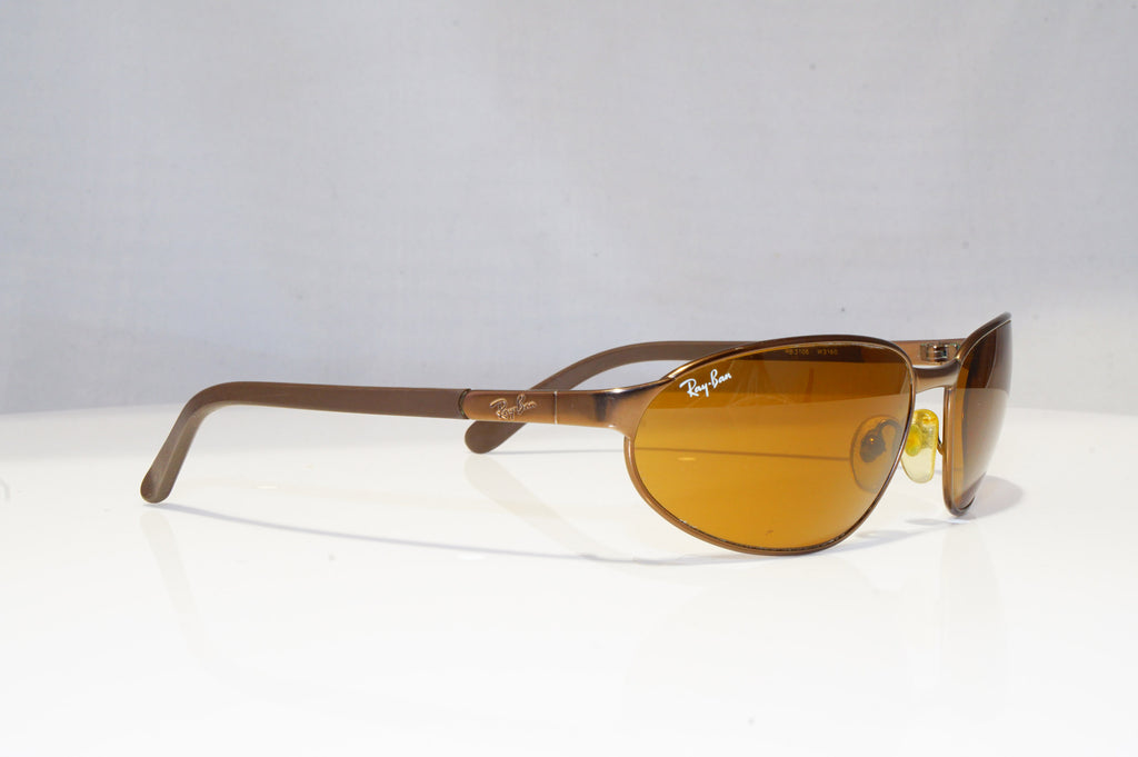 RAY-BAN Mens Vintage 1990 Designer Sunglasses Brown Wrap RB 3106 W3160 18586