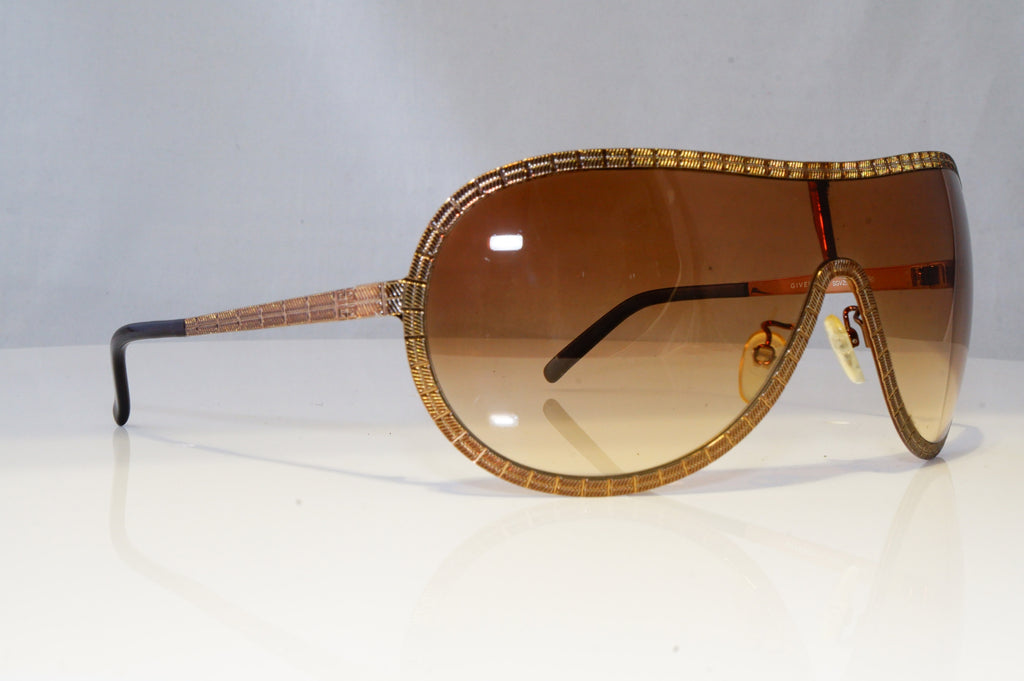 GIVENCHY Mens Womens Designer Sunglasses Gold Shield SGV 250 R80 20415