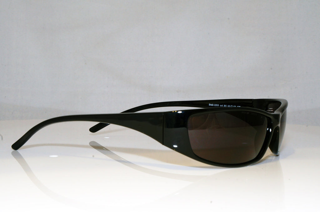 DOLCE & GABANNA Mens Designer Sunglasses Black Wrap 2203 B5 17521