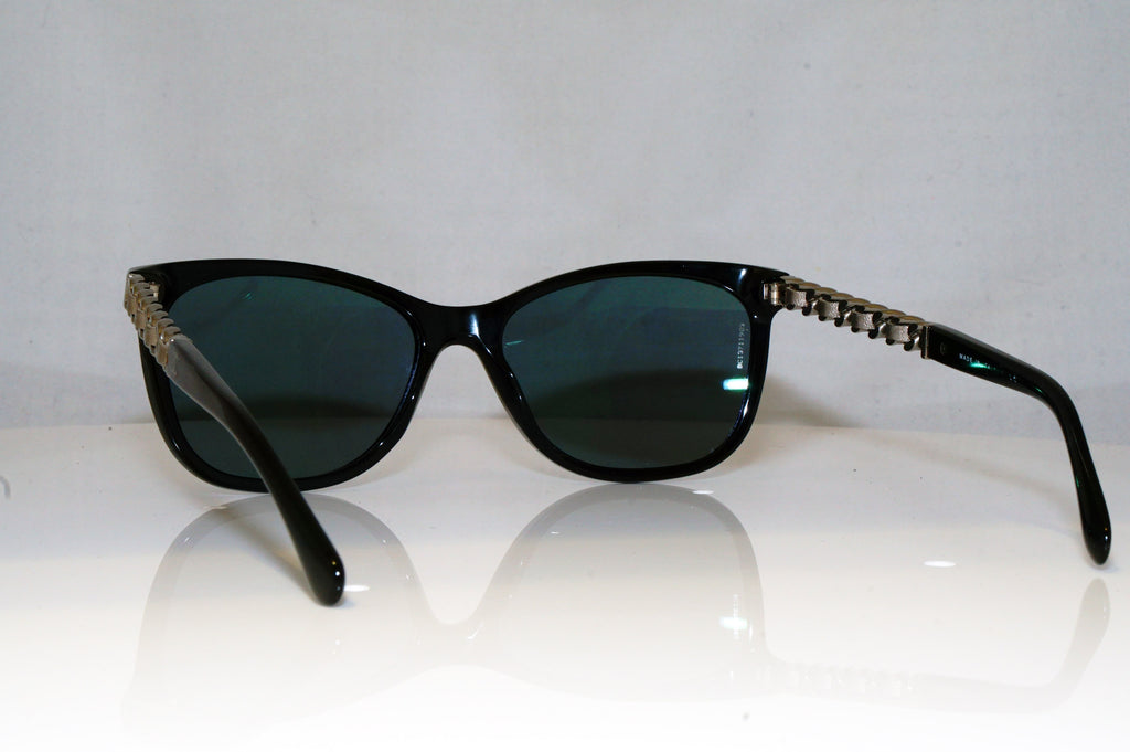 CHANEL Womens Designer Sunglasses Black Butterfly LEATHER CHAIN 5215 50126 17426