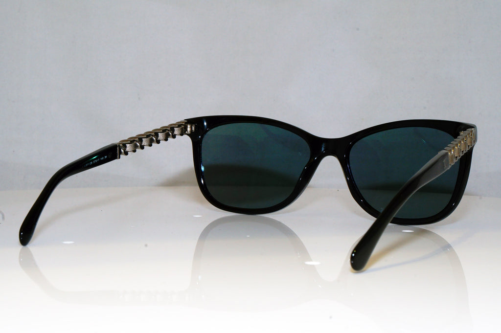 CHANEL Womens Designer Sunglasses Black Butterfly LEATHER CHAIN 5215 50126 17426