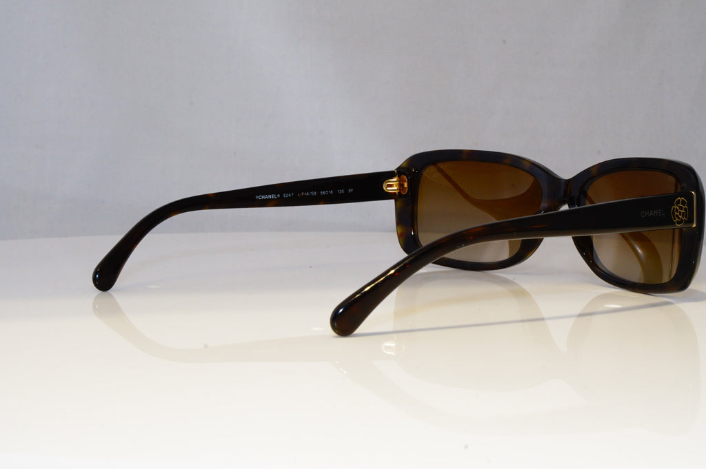 CHANEL Womens Polarized Designer Sunglasses Brown Rectangle 5247 714/S9 20430