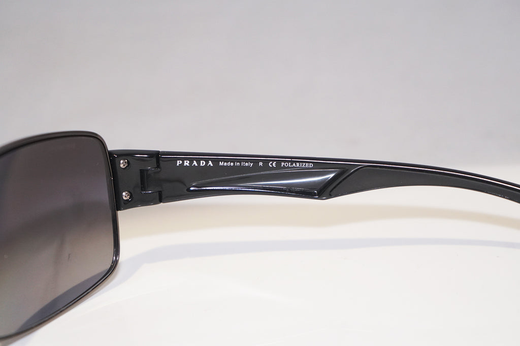 PRADA Mens Designer Polarized Sunglasses Black Wrap SPS 53N 5AV-5W1 15167