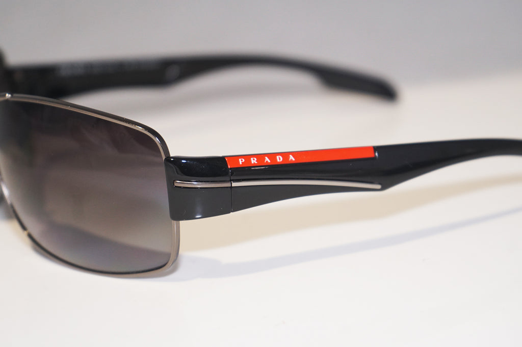 PRADA Mens Designer Polarized Sunglasses Black Wrap SPS 53N 5AV-5W1 15167
