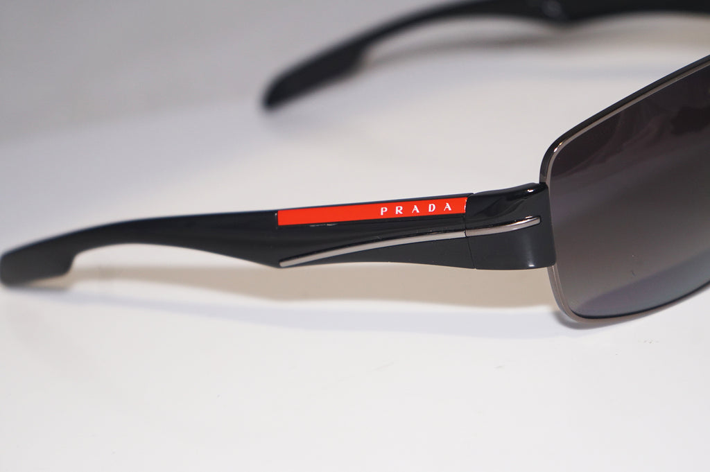 PRADA Mens Designer Polarized Sunglasses Black Wrap SPS 53N 5AV-5W1 15167