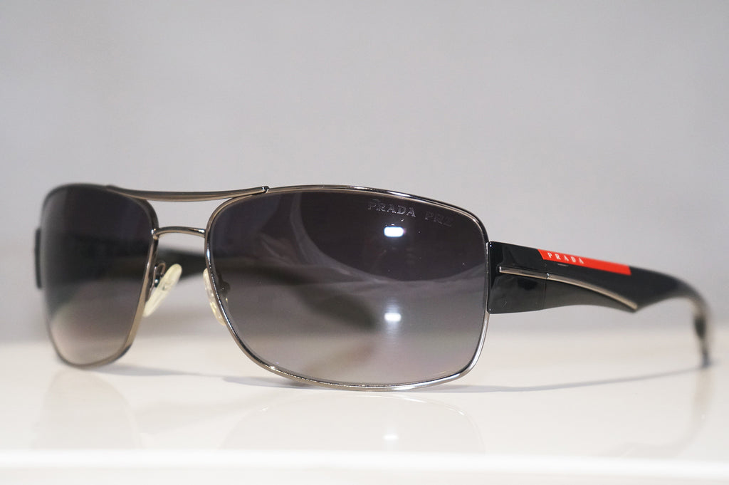 PRADA Mens Designer Polarized Sunglasses Black Wrap SPS 53N 5AV-5W1 15167