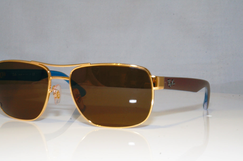 RAY-BAN Mens Designer Sunglasses Brown Rectangle RB 3530 001/13 17720