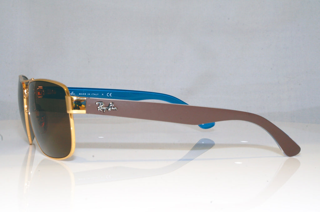 RAY-BAN Mens Designer Sunglasses Brown Rectangle RB 3530 001/13 17720